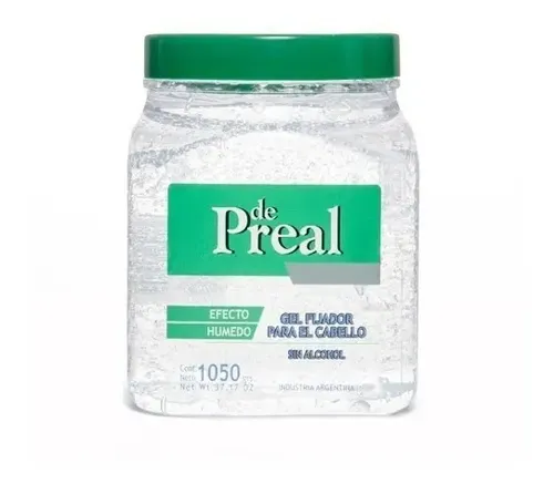 De Preal Gel Fijador Efecto Humedo Pote X 1050g Sin Alcohol