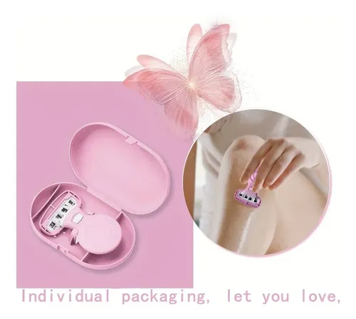 Afeitadora Depiladora Mujer Piernas Axilas Three-piece Set Pink