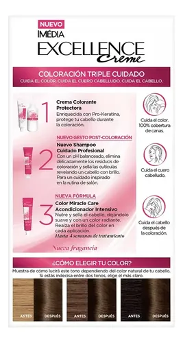 Kit Tintura Permanente L’ Oréal Paris Excellence Creme 5 Castaño Claro
