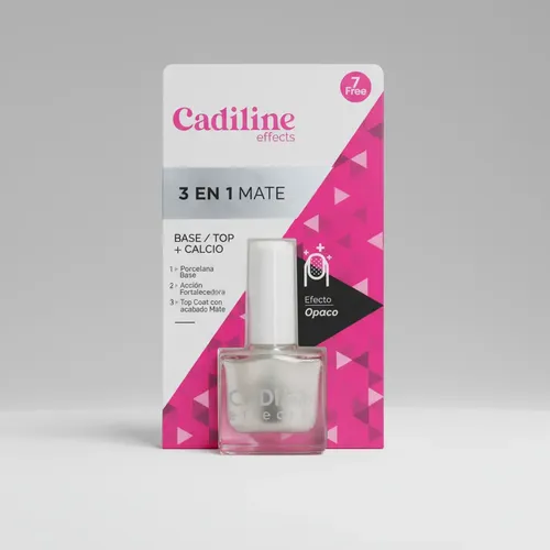 Cadiline Base Top Coat Esmalte Uñas Mate Opaco 3 En 1
