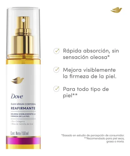 Dove Aceite Corporal Reafirmante de Uva 150ml