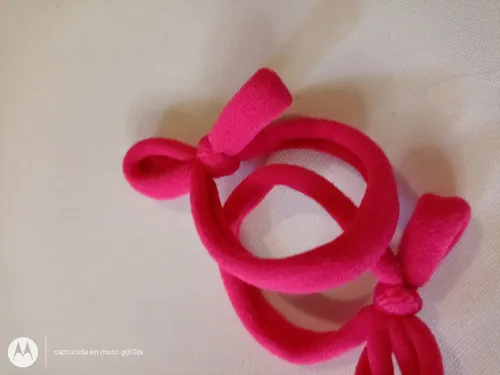 Par De Gomitas Moño De Moda Accesorio Para El Pelo Color Fucsia Mono
