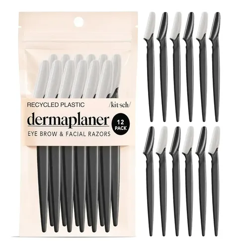 Kit 12 Cuchillas Depilatorias Faciales Negras Exfoliantes