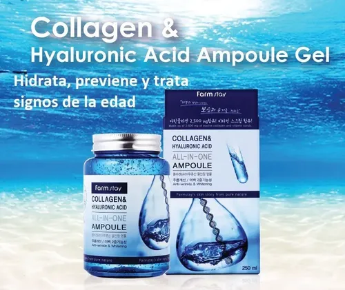 Farm Stay Collagen & Hyaluronic Acid All In One Ampoule Momento De Aplicación Día/noche Tipo De Piel Toda