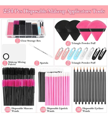 Kit De Aplicadores Desechables Audab Con Puff Para Maquillaj