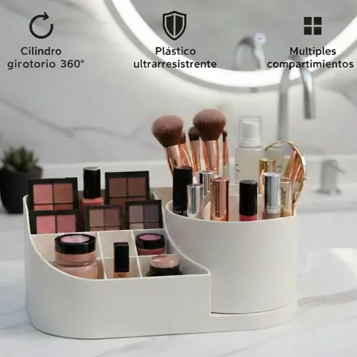 Organizador De Maquillaje Giratorio 360 Cosmeticos Plastico