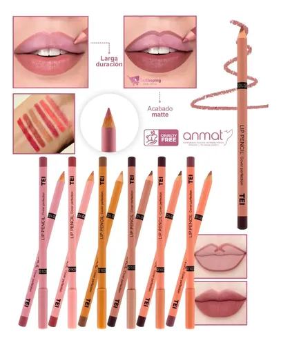 Delineador De Labios Tei Cosmética Color Bordó