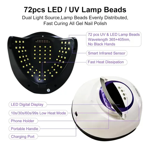 Lámpara Uv Led Profesional 300w Secado Rápido Uñas