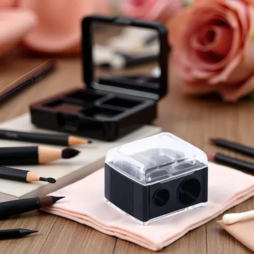 Sacapuntas Delineador De Ojos Negro Con Doble Orificio