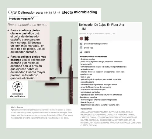 Delineador En Fibra Para Cejas 1,1ml Una Natura Vegano