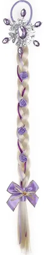 Peluca De Princesa Rapunzel Con Trenzas Y Flores