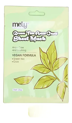 Mely Mascarilla Facial Vegana De Extracto De Cica Y Te Verde