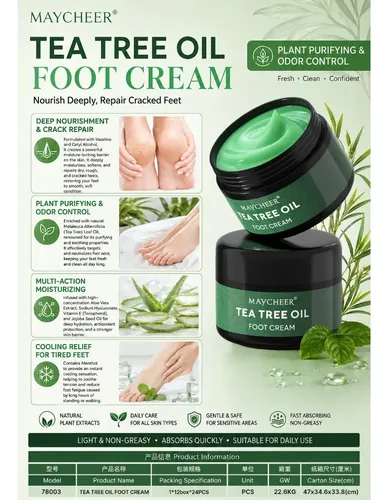 Crema Para Pies Con Aceite De Árbol De Té Hidratante