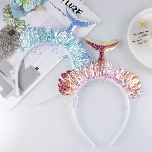 Diadema De Sirena Para El Pelo Con Forma De Concha Y Flores
