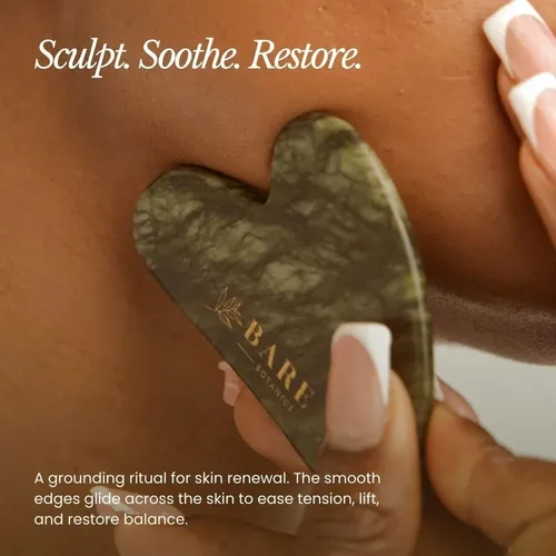 Jade Gua Sha Verde Para Rostro Anti Hinchazón Y Drenaje
