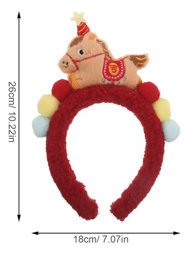 Diadema De Caballo De Peluche: Aro Para El Pelo De Año Nuevo 26.00×18.00×4.00cm