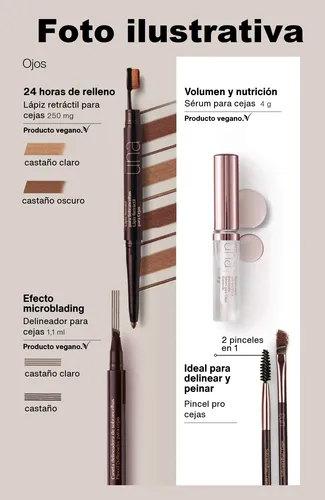 Delineador En Fibra Para Cejas 1,1ml Una Natura Vegano