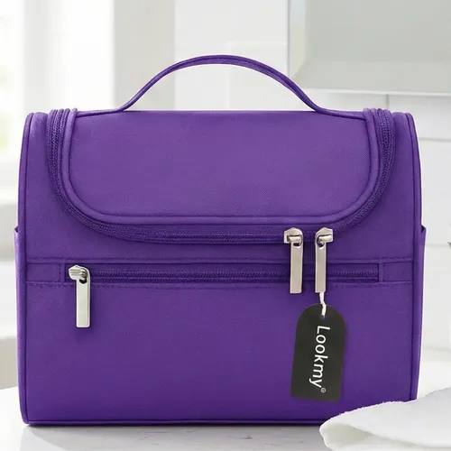 Neceser De Viaje Violeta Lookmy | portacosmetico Viaje organizador cosméticos | Porta maquillaje mujer | Organizador de viaje necessaire | Neceseres hombre valija o baño