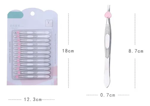 12pcs Pinzas Para Cejas Corazón Acero Inoxidable