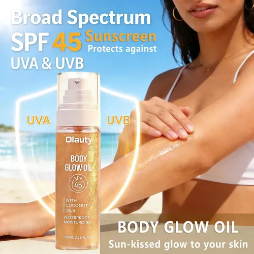 Aceite Corporal Con Brillo Spf 45 X50ml Amber