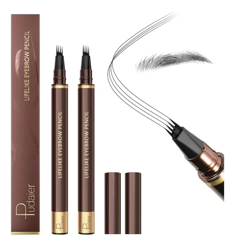 Set 2 Lápices Cejas Impermeables Espoce Makeup 4 Puntas