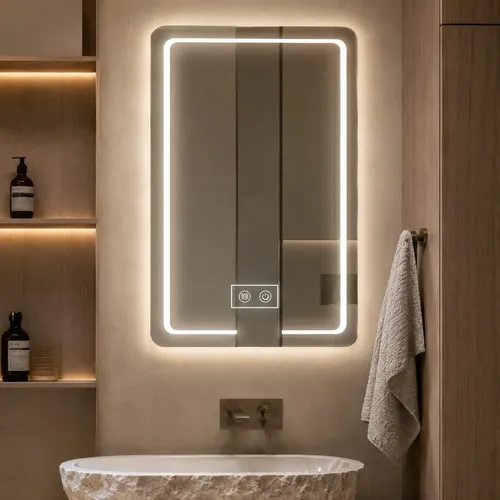 Espejo Lumens 60x80x2cm 3 Tonos Luz Led Con Desempañador
