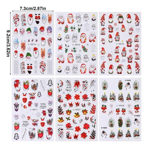 . Calcomanías De Uñas Autoadhesivas Para Navidad