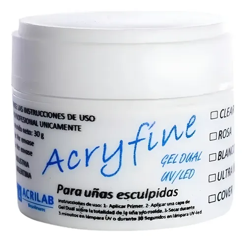 Gel Uv Acryfine Uñas Esculpidas Gelificada Acrilica Oferta!!