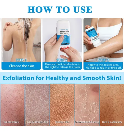 Body Stick With Glycolic Acid, Solid Non-sticky No Resin