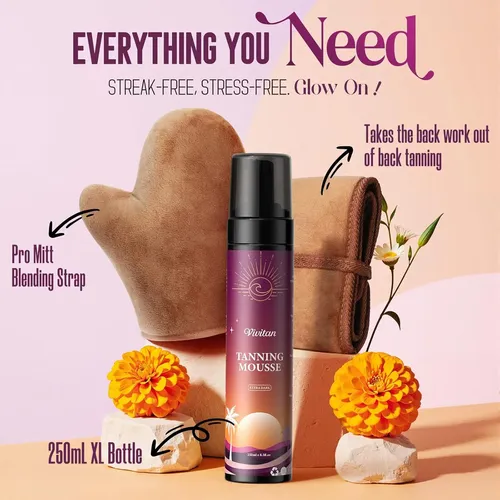 Kit Autobronceador Mousse – 250ml Xl & Manopla & Correa | 1-