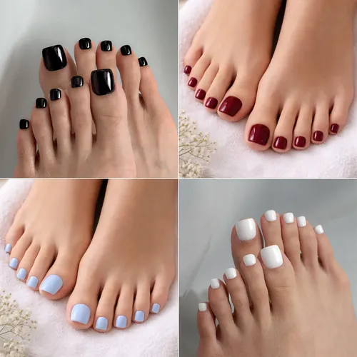 Uñas Press On Para Pies Kit Completo Reutilizable Veluna – Color Blanco