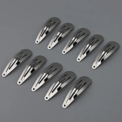 2 Lote De 100 Pinzas De Pelo De Metal Plateado De 50 Mm Con