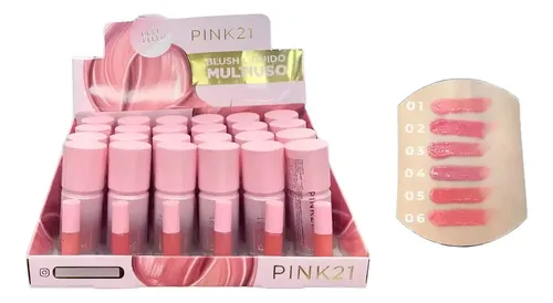 Rubor Líquido Blush Matte Multiuso Para Rostro Labios Pink21 Tono del maquillaje Tono 6