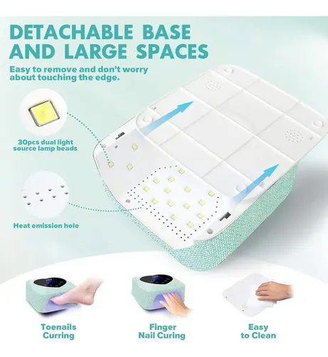 Lámpara De Uñas Uv Led Inalámbrica Con Pantalla Azul
