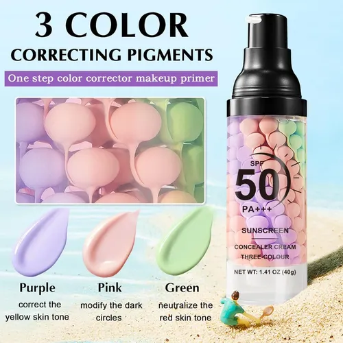 Primer Facial 3 En 1 Con Spf 50 Pa+++ Y Corrector De Color