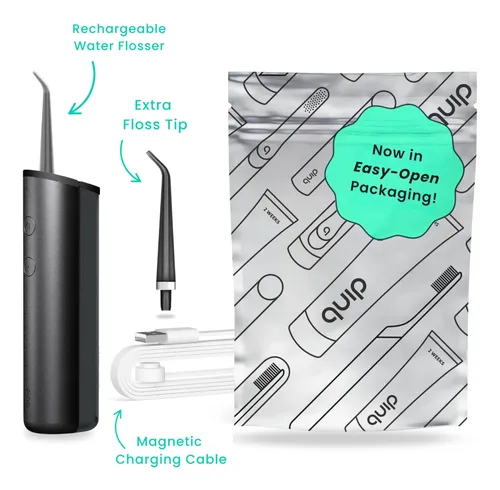 Hilo Dental Quip Inalámbrico – Presión Ajustable, Negro All Black