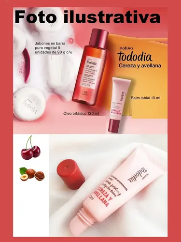 Balsamo Labial Regenerador Cereza Avellana X3 Tododia Natura