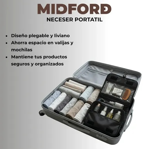 Necesaire Organizador Colgante Impermeable de Viaje para Cosméticos y Maquillaje