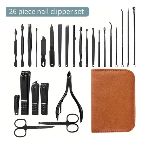 Set Manicura Pedicura 26 Piezas Acero Inoxidable