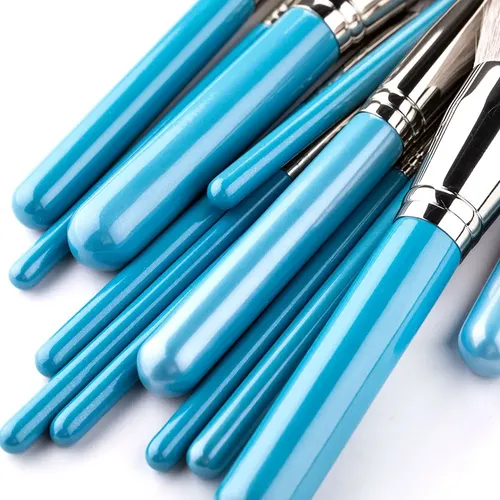Set De 13 Brochas De Maquillaje Con Estuche De Cuero