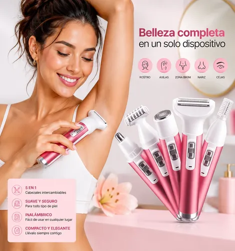 Depiladora Eléctrica 5 En 1 Portátil Usb Mujer Cuerpo Facial