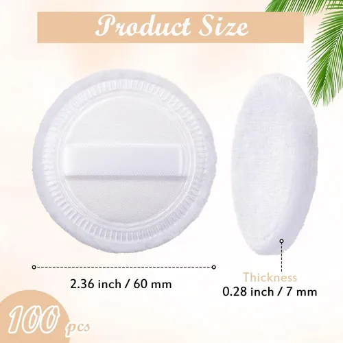 Esponja De Polvo Silifine 100 Unidades Algodón Lavable 6 Cm