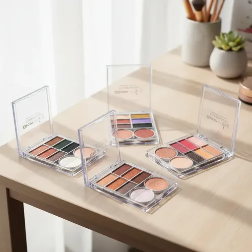 Set 4 Paletas Sombras Para Ojos Brillantes Glow Vibes Skora