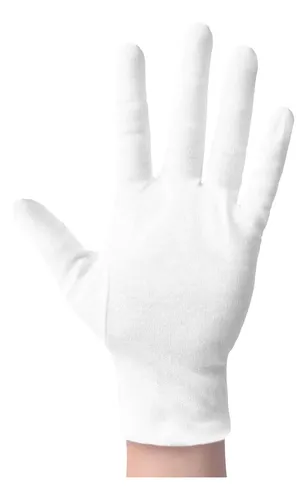 Guantes De Algodón Blancos Hidratantes Noche 2 Pares L