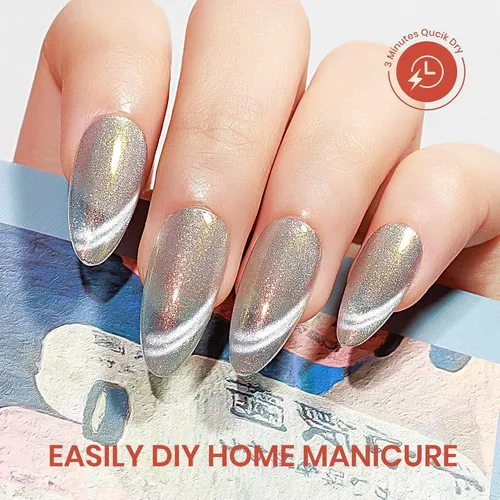 Esmalte Cat Eye Magnético Aurora Silver 16 Ml, Rápido