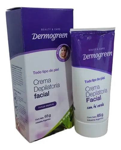 Crema Depilatoria Facial Dermogreen Rostro Té Verde 65g