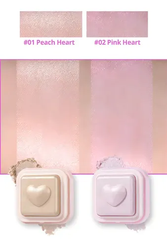 Colorgram Milk Bling Heartlighter Iluminador Coreano Corazon Tono Del Maquillaje 02 Pink Heart