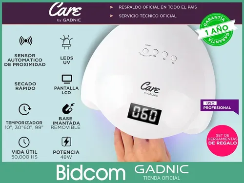 Lampara Uv Led 48w Gadnic Base Imantada Pies Y Manos