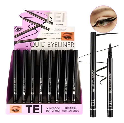 Delineador Líquido TEI Negro Waterproof Acabado Brillante 1g