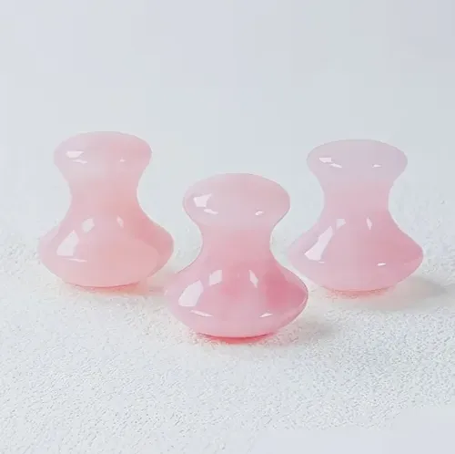 Herramienta Gua Sha En Forma De Hongo De Cuarzo Rosa Natural